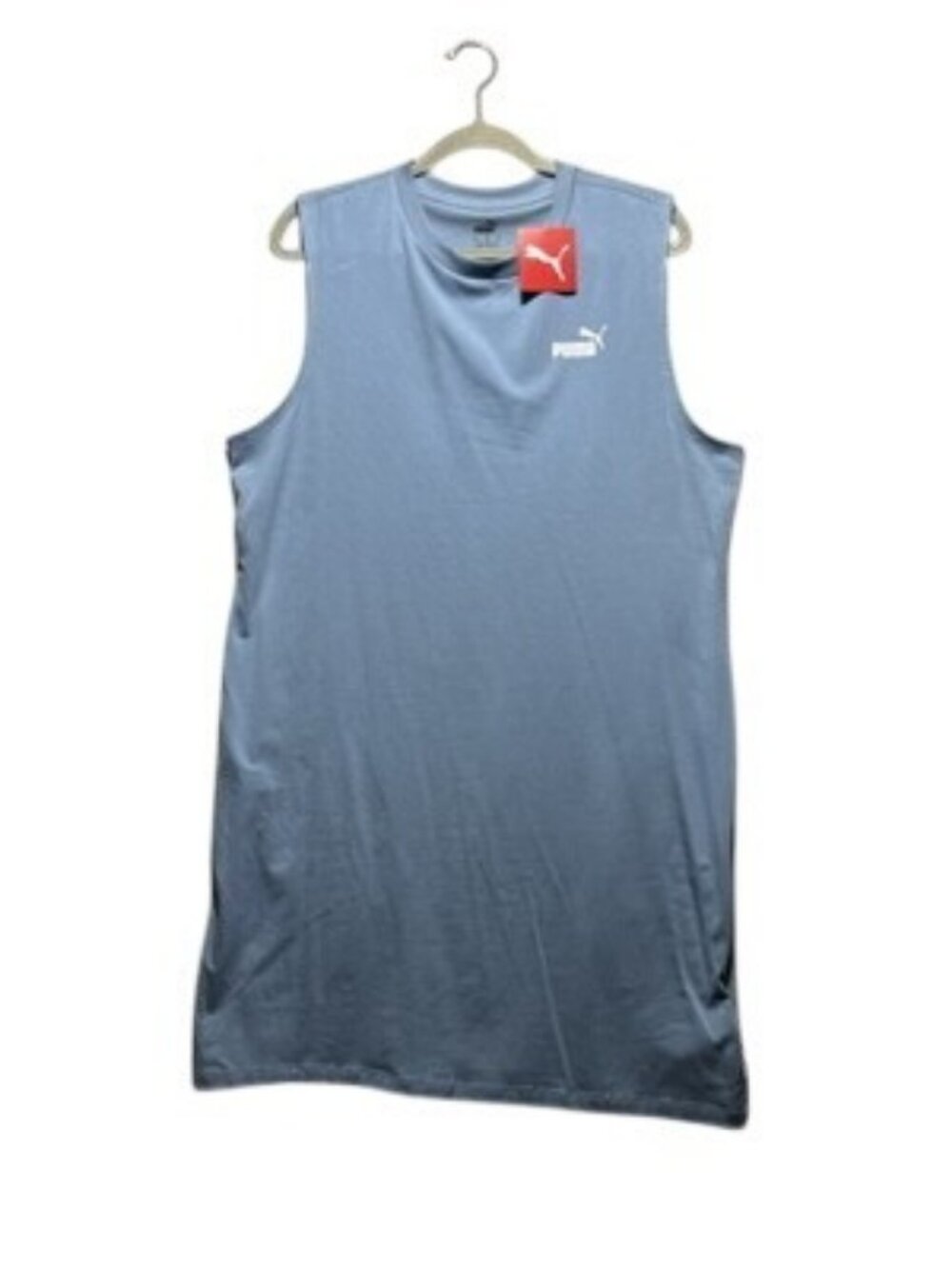 NWT‎ PUMA Essentials Sleeveless Crewneck Mini Dress Zen Blue Size XL